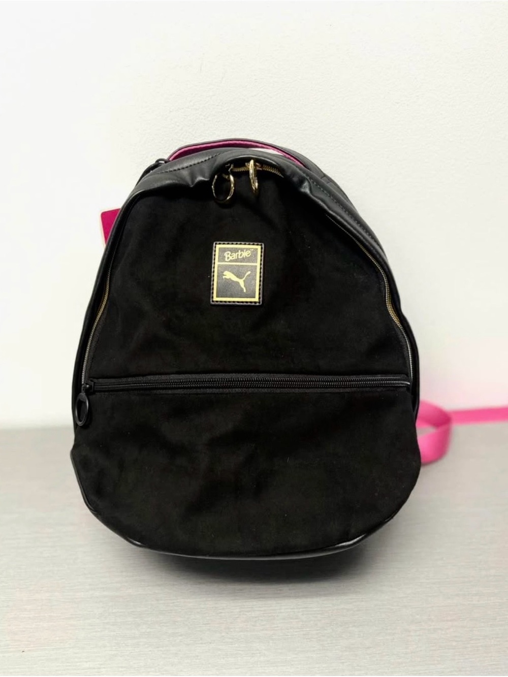 Barbie x PUMA Womens Black Backpack With Hot Pink Bows NWT